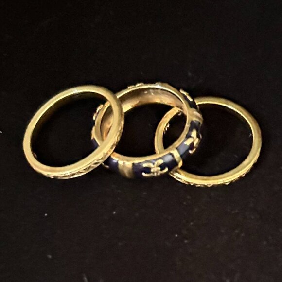 Rare! Hidalgo Women's 18K Gold and Enamel Ring Set - Picture 4 of 7